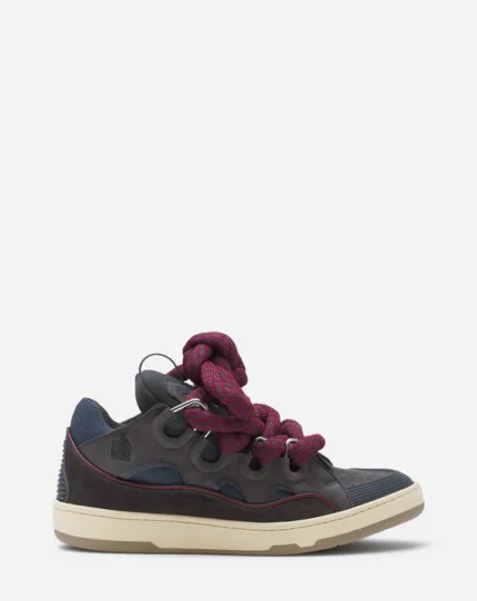 Curb sneakers in leather with snake laces