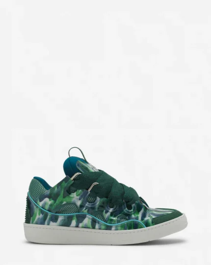 Curb leather sneakers with sparkles