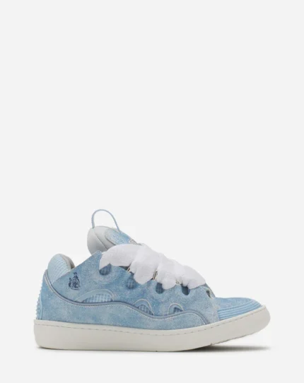 Curb denim-effect leather sneakers