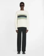 Striped brushed motherhair sweater
