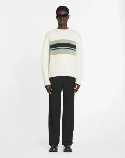 Striped brushed motherhair sweater