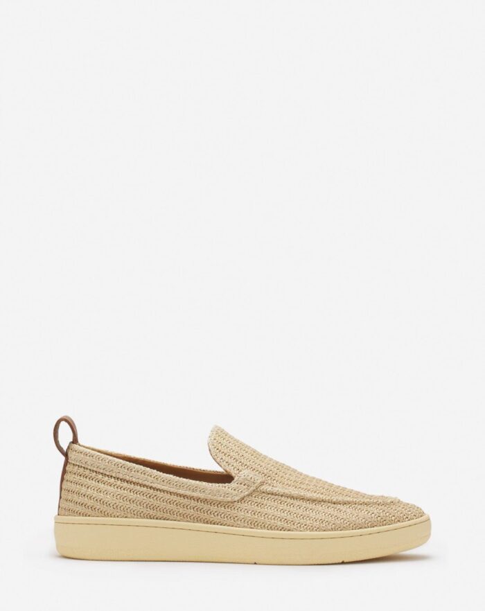 Men’s Cruiser raffia moccasins Natural