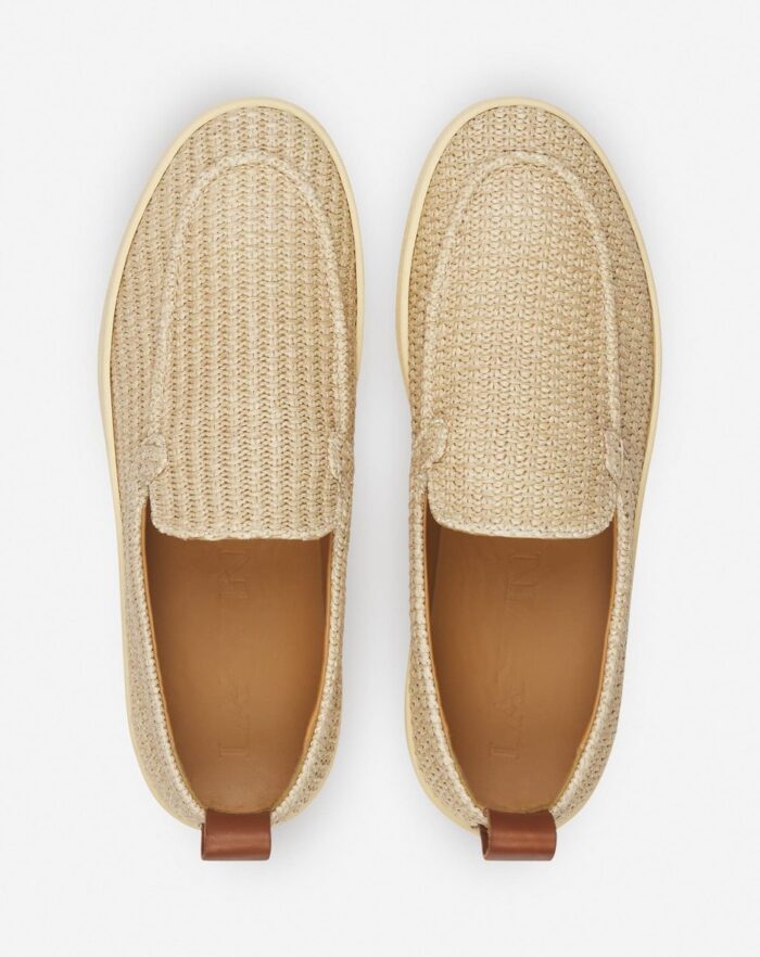 Men’s Cruiser raffia moccasins Natural
