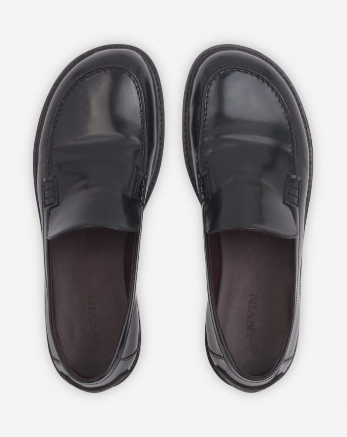 Spinto loafers in glossy leather Black