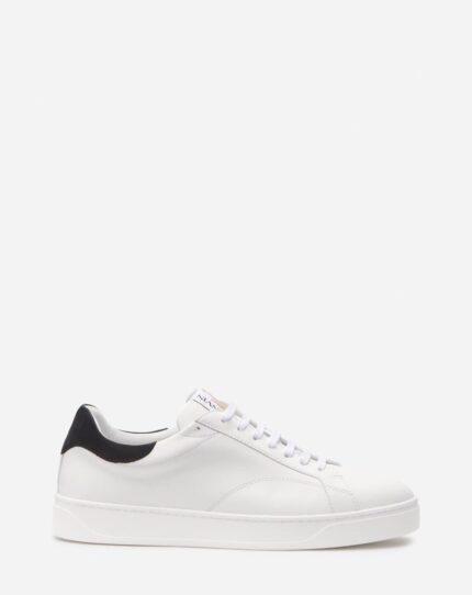 Men’s Ddb0 leather and suede sneakers White/Black