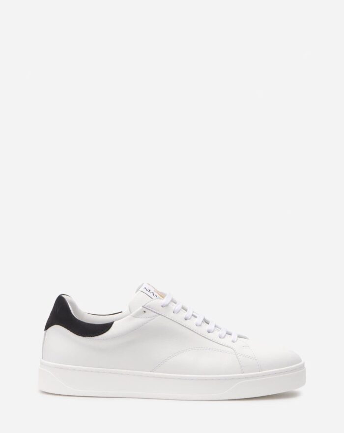 Men’s Ddb0 leather and suede sneakers White/Black