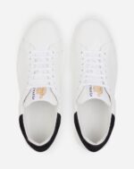 Men’s Ddb0 leather and suede sneakers White/Black