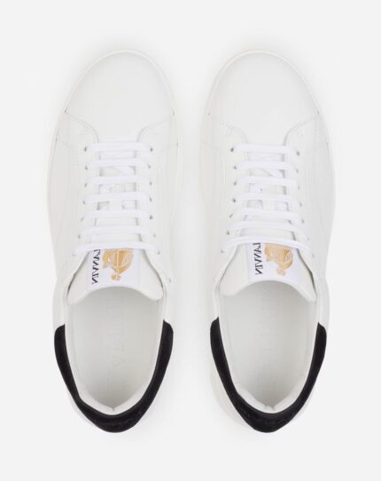 Men’s Ddb0 leather and suede sneakers White/Black