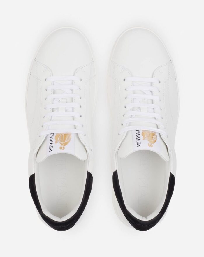 Men’s Ddb0 leather and suede sneakers White/Black