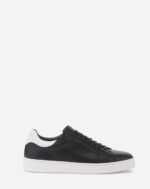 Men’s Ddb0 leather sneakers Black/White