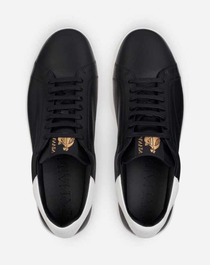 Men’s Ddb0 leather sneakers Black/White