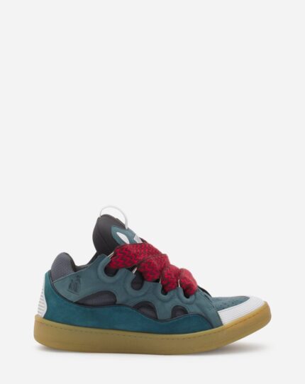 Men’s Leather curb sneakers BLUE
