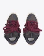 Men’s Curb sneakers in leather with snake laces Shark Grey