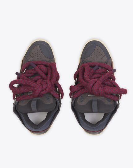Men’s Curb sneakers in leather with snake laces Shark Grey