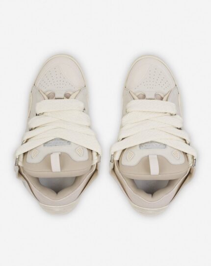Men’s Leather curb sneakers Peach