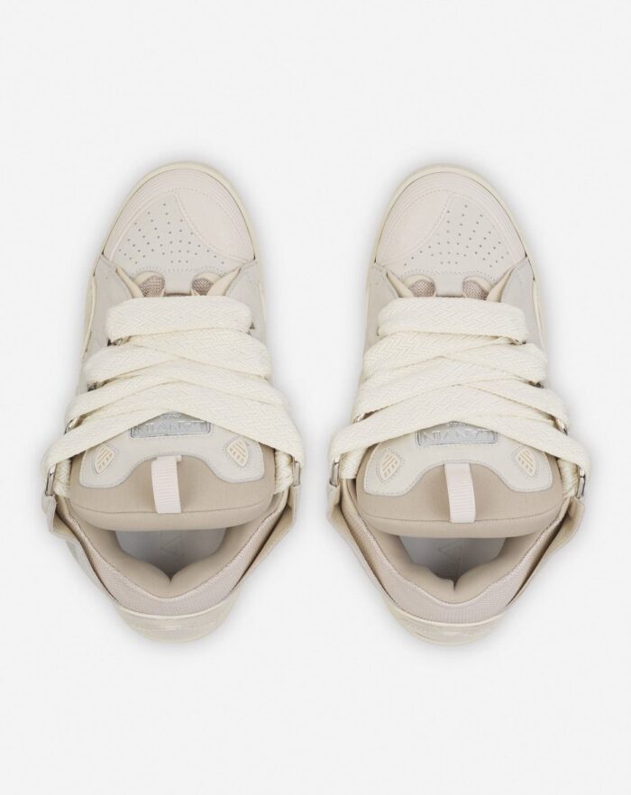Men’s Leather curb sneakers Peach