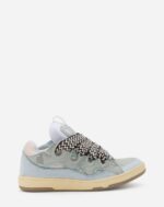Leather curb sneakers Pale Blue