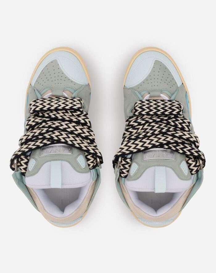 Leather curb sneakers Pale Blue