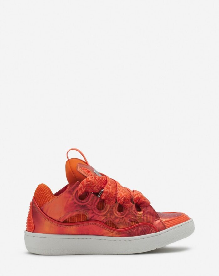 Curb hologram-effect leather sneakers Pink/Coral
