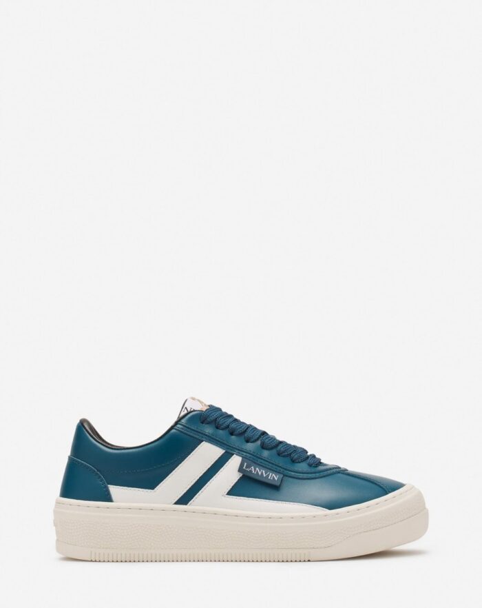 Lanvin cash leather sneakers Petrol/Ecru