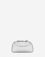 Women’s Haute séquence clutch bag in metallic leather Silver