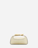 Women’s Haute séquence clutch bag in crackled metallic leather Gold
