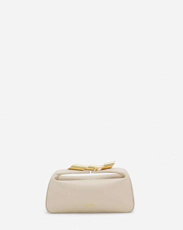 Women’s Haute séquence leather clutch bag Light Beige
