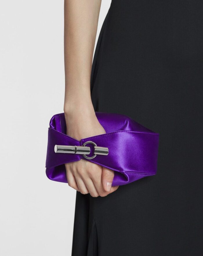 Women’s Haute séquence satin clutch bag Anemone