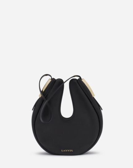 Women’s Hobo cymbal leather bag Black