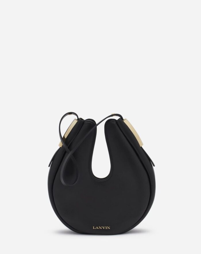 Women’s Hobo cymbal leather bag Black