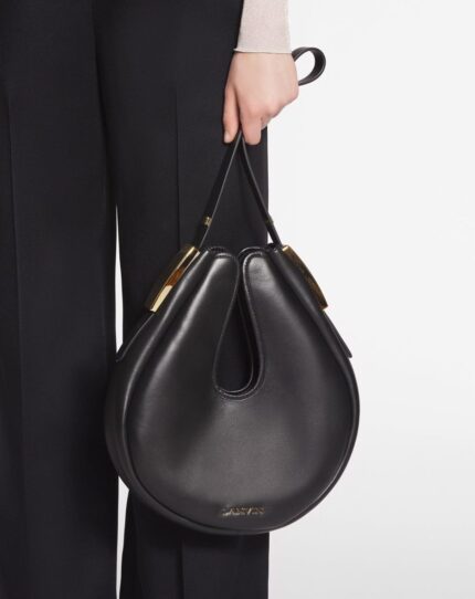 Women’s Hobo cymbal leather bag Black