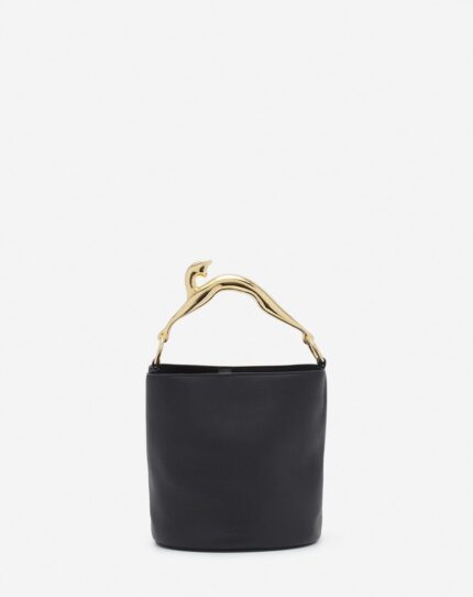 Women’s Leather fusion cat bucket bag Black
