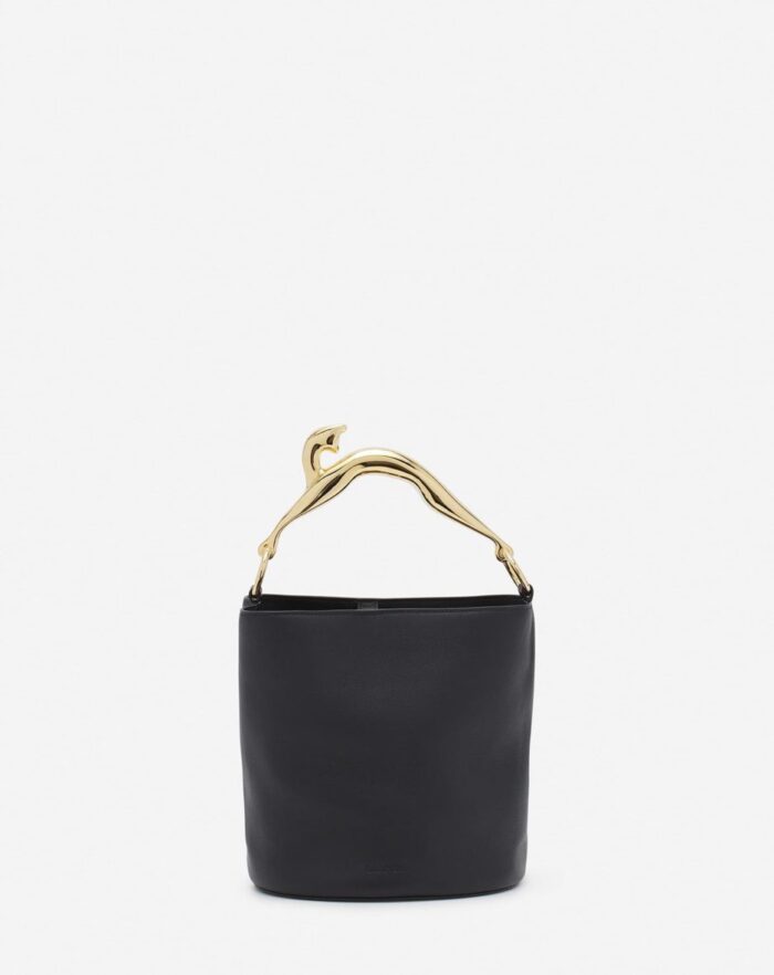Women’s Leather fusion cat bucket bag Black