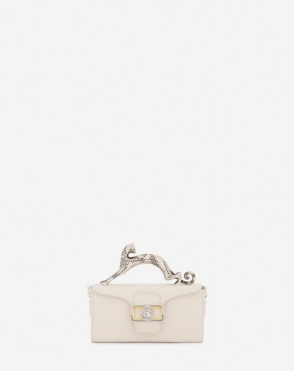 Women’s Nano pencil cat leather bag Chalk