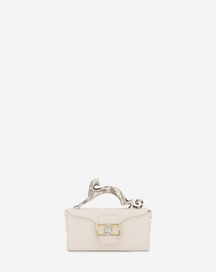Women’s Nano pencil cat leather bag Chalk