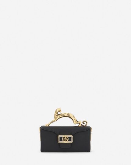 Women’s Nano pencil cat leather bag Black