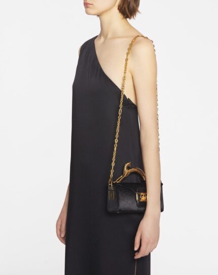 Women’s Nano pencil cat bag in velvet Black