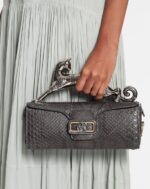 Women’s Medium pencil cat bag in python Anthracite
