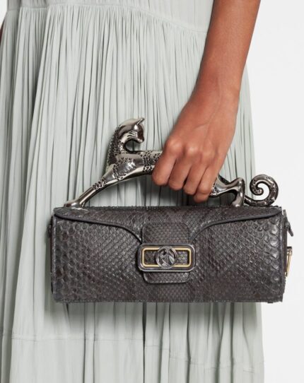Women’s Medium pencil cat bag in python Anthracite