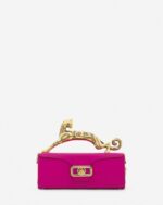 Women’s Medium leather pencil cat bag Fuchsia