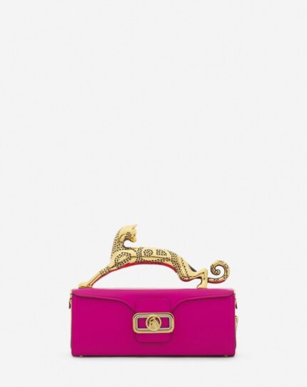 Women’s Medium leather pencil cat bag Fuchsia