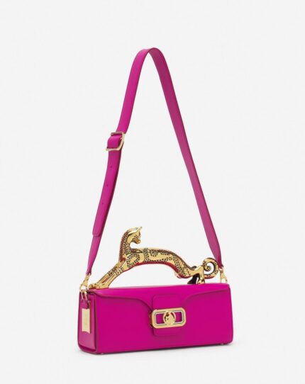 Women’s Medium leather pencil cat bag Fuchsia