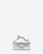 Women’s Nano pencil cat bag in metallic leather Silver