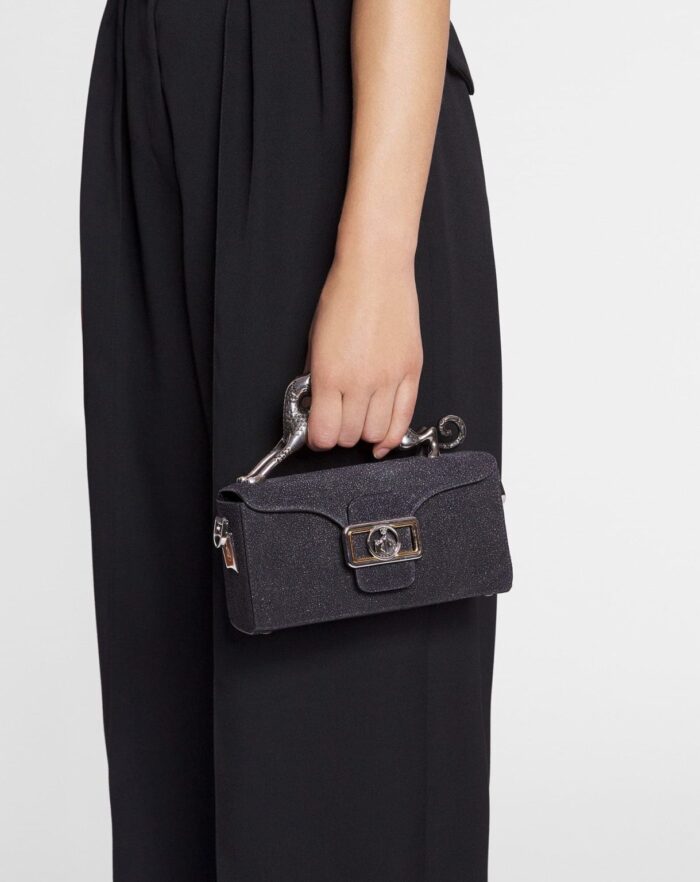 Women’s Nano pencil cat bag in suede Black