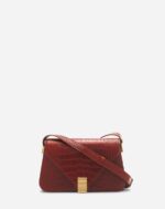 Women’s Concerto arpège bag in crocodile-effect leather Mahogany