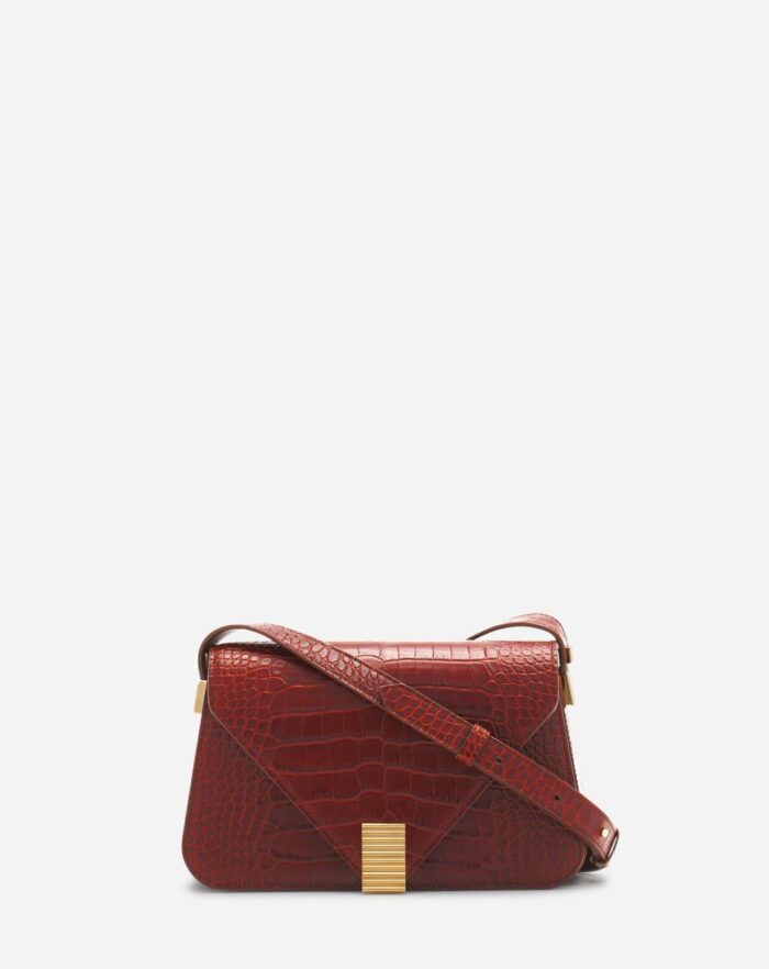 Women’s Concerto arpège bag in crocodile-effect leather Mahogany