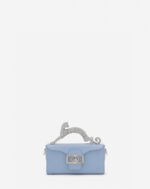 Women’s Nano pencil cat bag in leather and rhinestone Newlanvin Blue