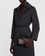 Women’s Nano pencil cat leather bag Black