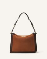 Women’s Asymmetrical suede compagnon bag Chestnuts