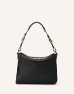 Women’s Asymmetrical leather compagnon bag Black